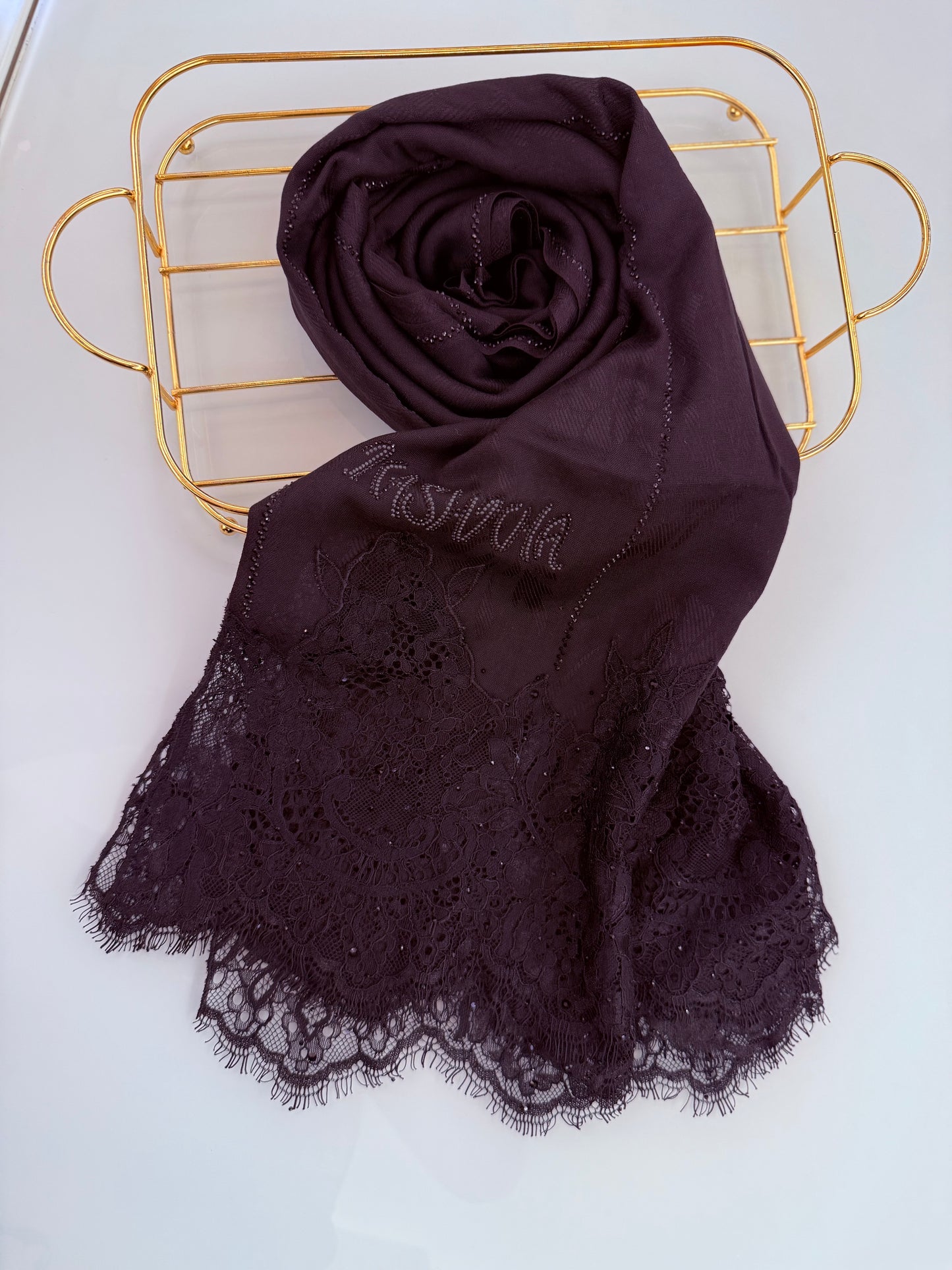 Cotton Blend & Lace with crystals