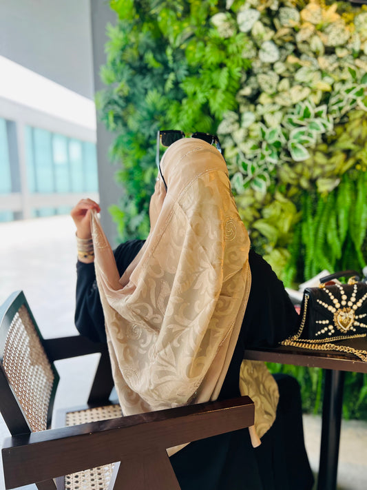 Chiffon Cut Crystal Encrusted Hijab