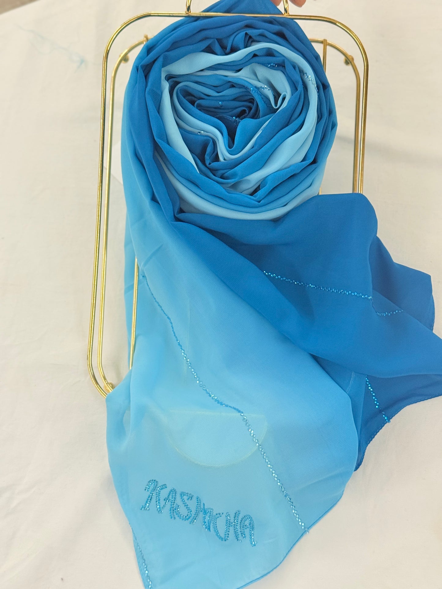 Ombré chiffon with Swarovski stones
