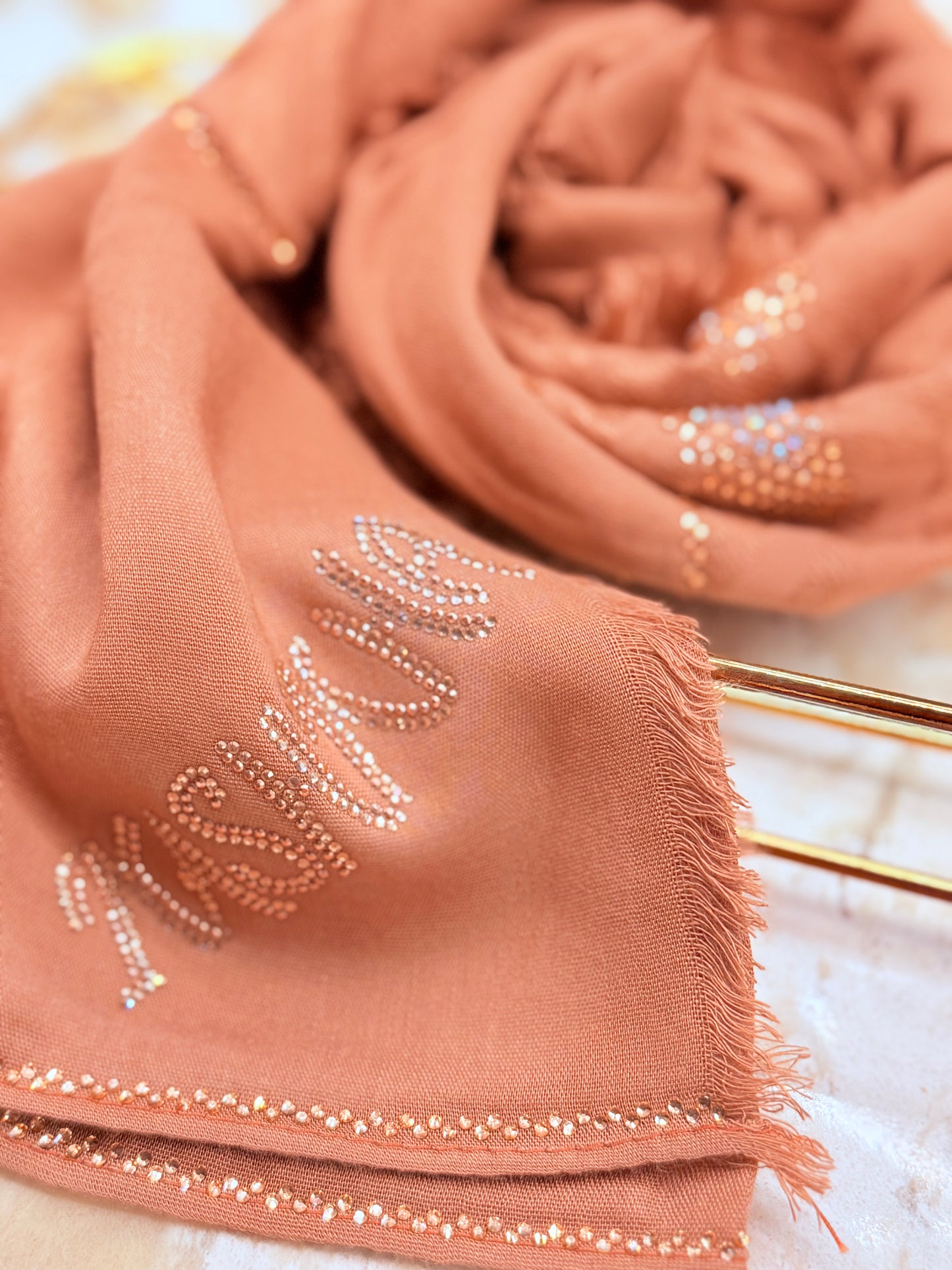 Cotton with assorted crystals