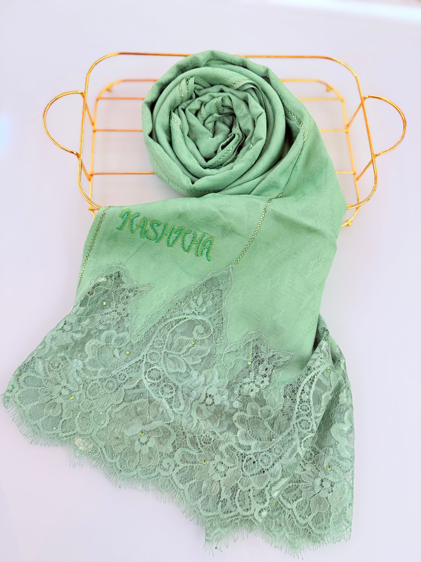 Cotton Blend & Lace with crystals