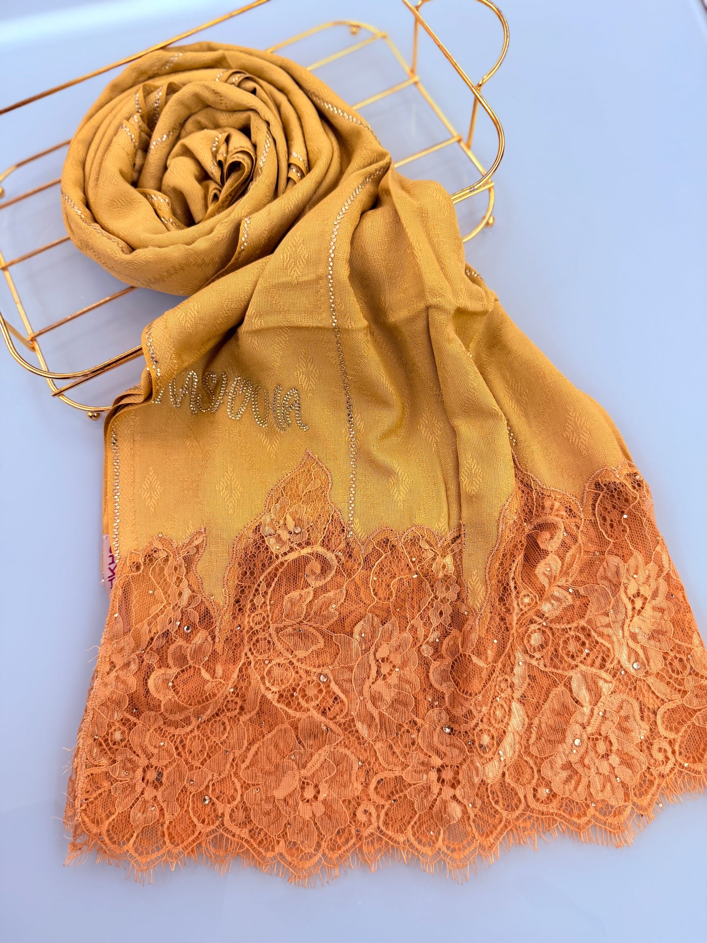 Cotton Blend & Lace with crystals