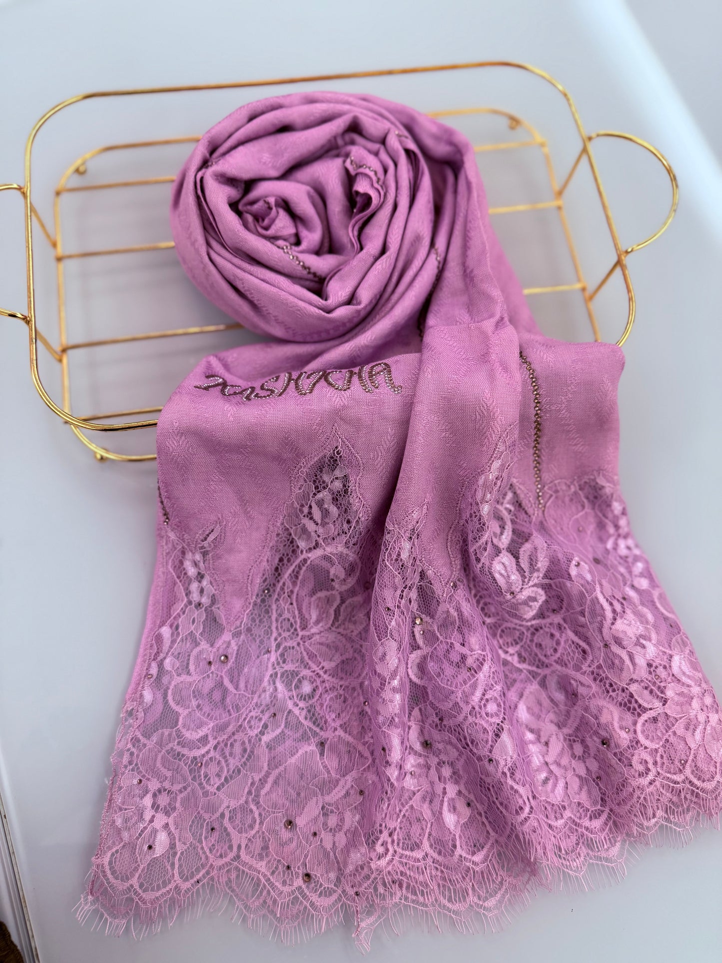 Cotton Blend & Lace with crystals