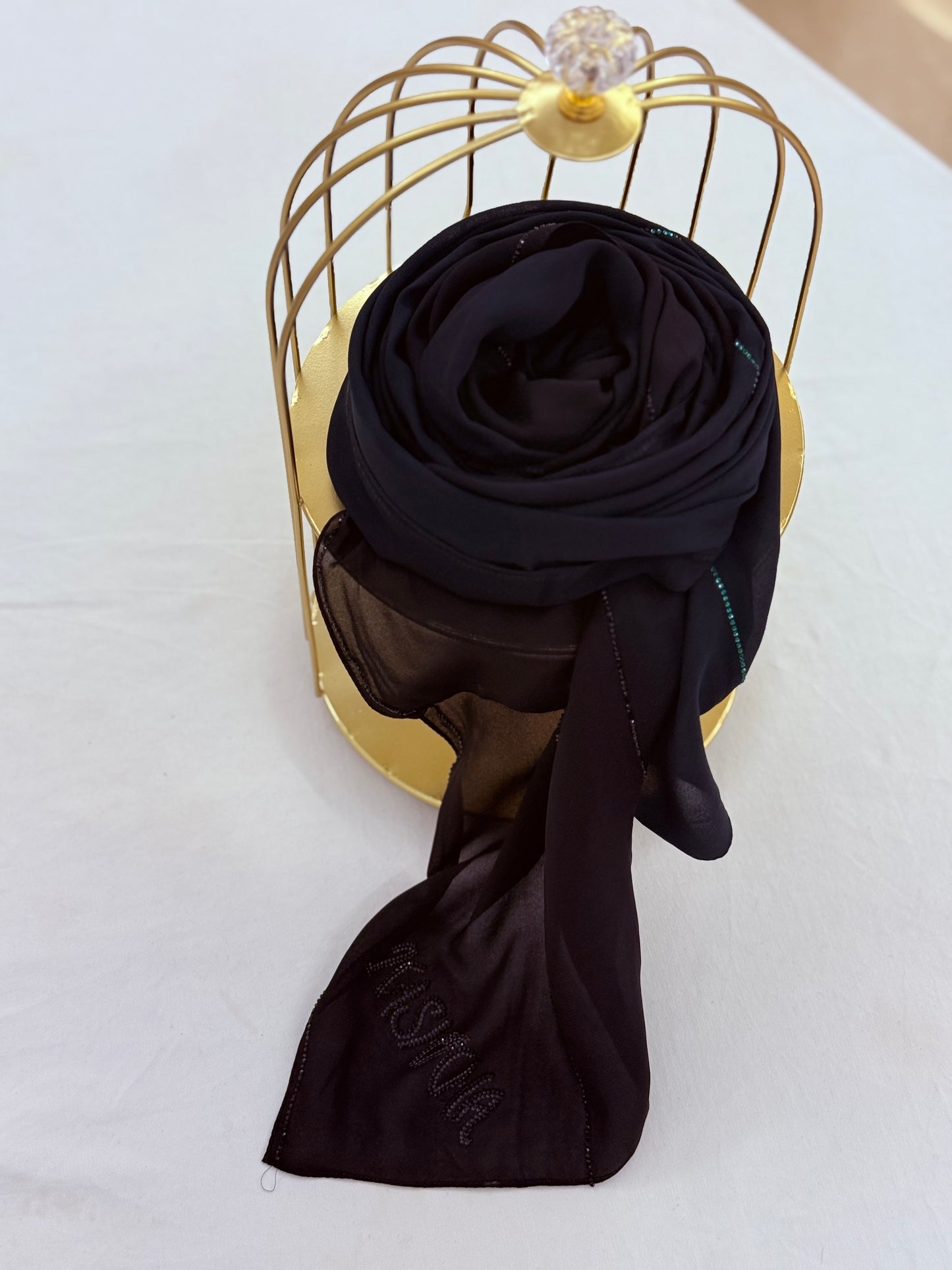 Ombré chiffon with Swarovski stones
