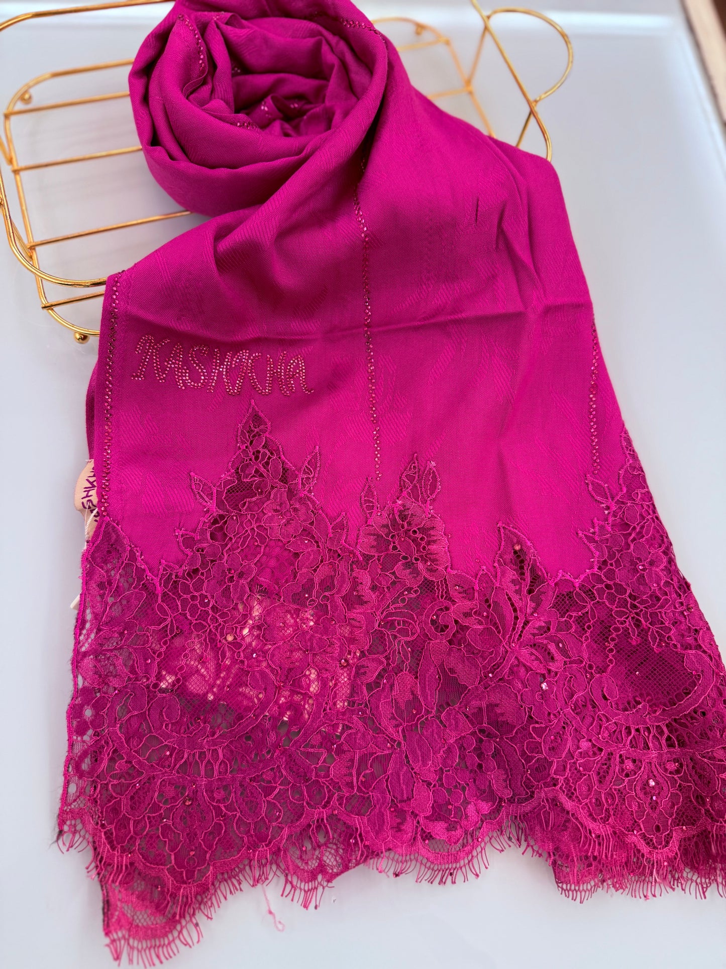 Cotton Blend & Lace with crystals