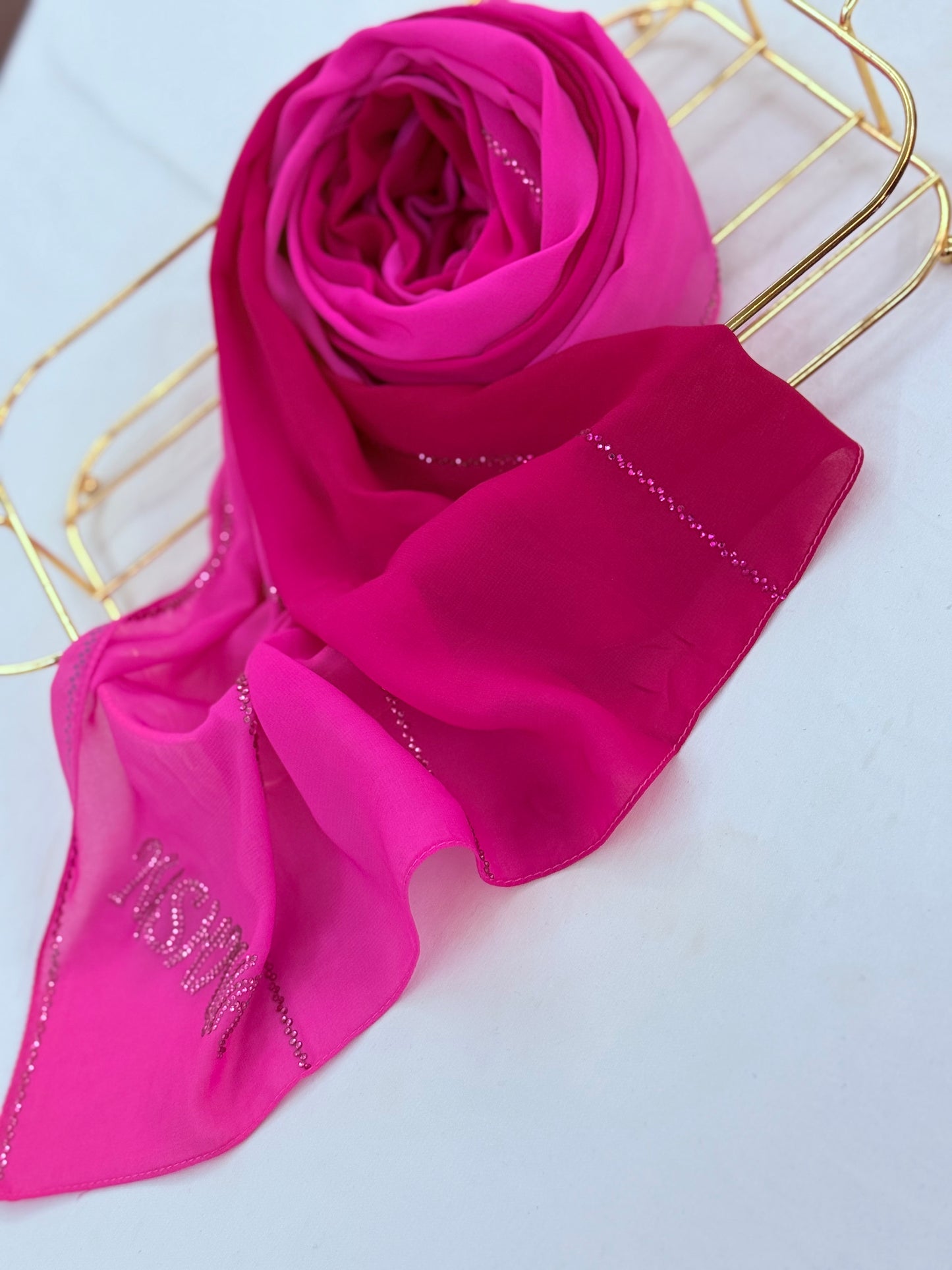 Ombré chiffon with Swarovski stones